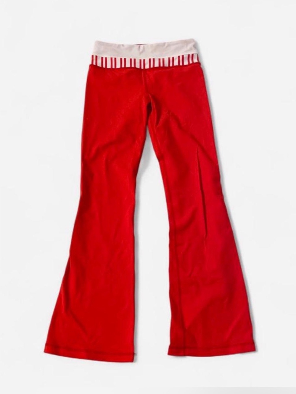 Lululemon y2k 2000s red Flared leggings with Contrast Waistband